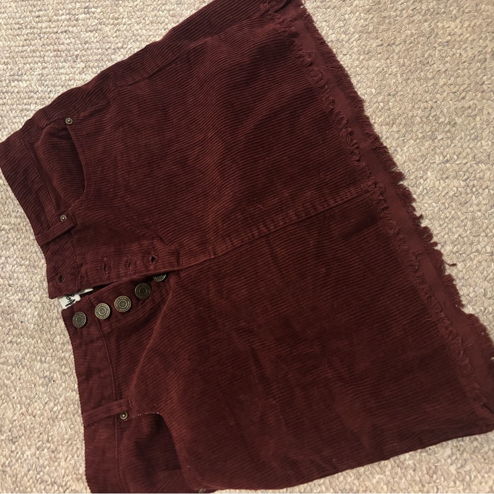 Indigo Rein Burgundy Corduroy Skirt